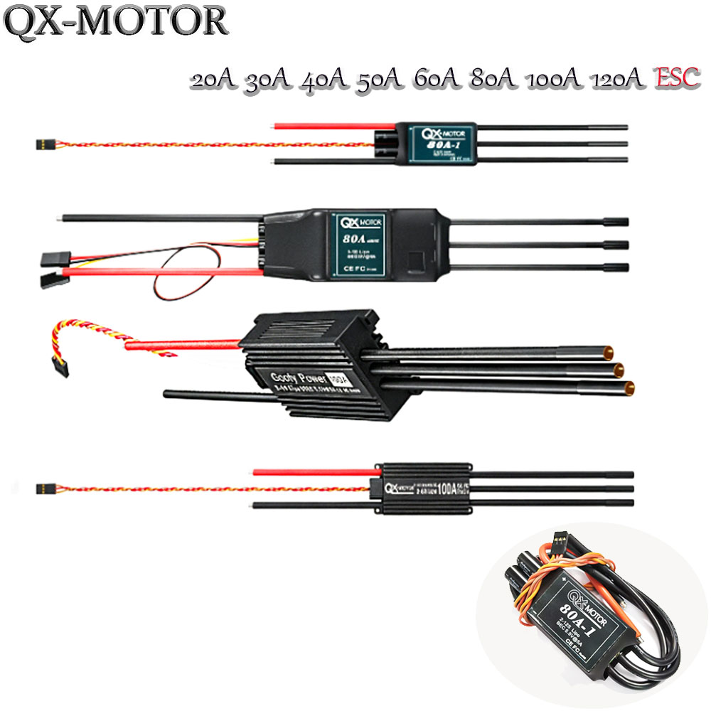 Rc Helicopter Parts - 20A-120A ブラシレス ESC スピードコントローラー QX-MOTOR EDF