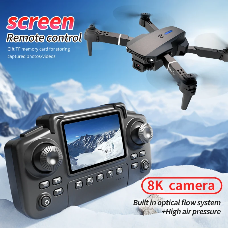 プロフェッショナルE88 PROドローン、スクリーン付き8K - Rc Helicopter Electric のレビューと価格